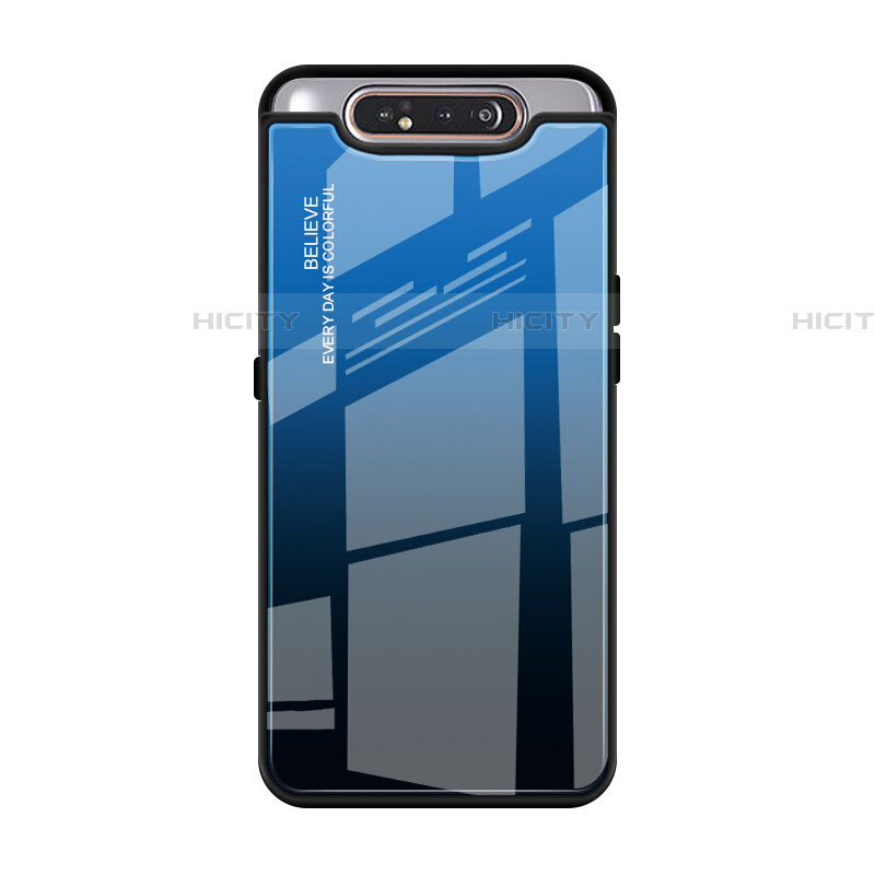 Coque Rebord Contour Silicone et Vitre Miroir Housse Etui Degrade Arc en Ciel H01 pour Samsung Galaxy A90 4G Plus