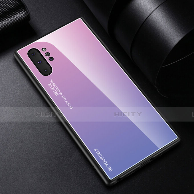 Coque Rebord Contour Silicone et Vitre Miroir Housse Etui Degrade Arc en Ciel H01 pour Samsung Galaxy Note 10 Plus 5G Plus