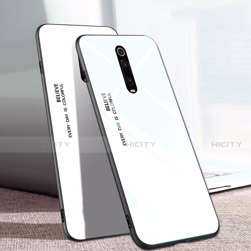Coque Rebord Contour Silicone et Vitre Miroir Housse Etui Degrade Arc en Ciel H01 pour Xiaomi Mi 9T Plus
