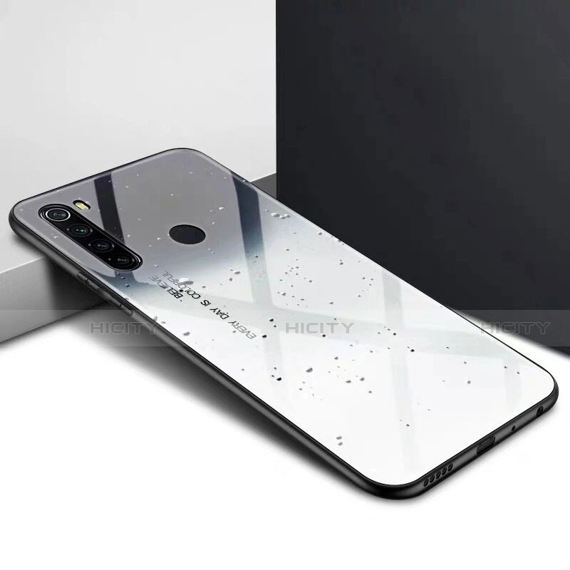 Coque Rebord Contour Silicone et Vitre Miroir Housse Etui Degrade Arc en Ciel H01 pour Xiaomi Redmi Note 8 (2021) Plus