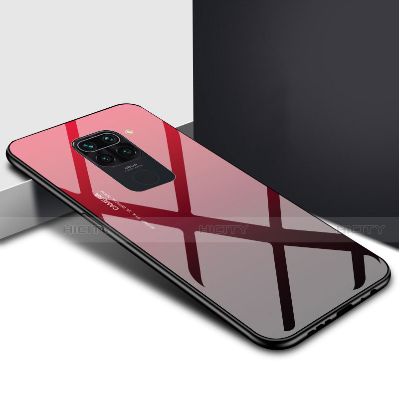 Coque Rebord Contour Silicone et Vitre Miroir Housse Etui Degrade Arc en Ciel H01 pour Xiaomi Redmi Note 9 Plus