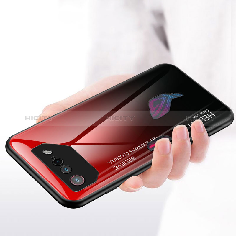 Coque Rebord Contour Silicone et Vitre Miroir Housse Etui Degrade Arc en Ciel LS1 pour Asus ROG Phone 7 Ultimate Plus
