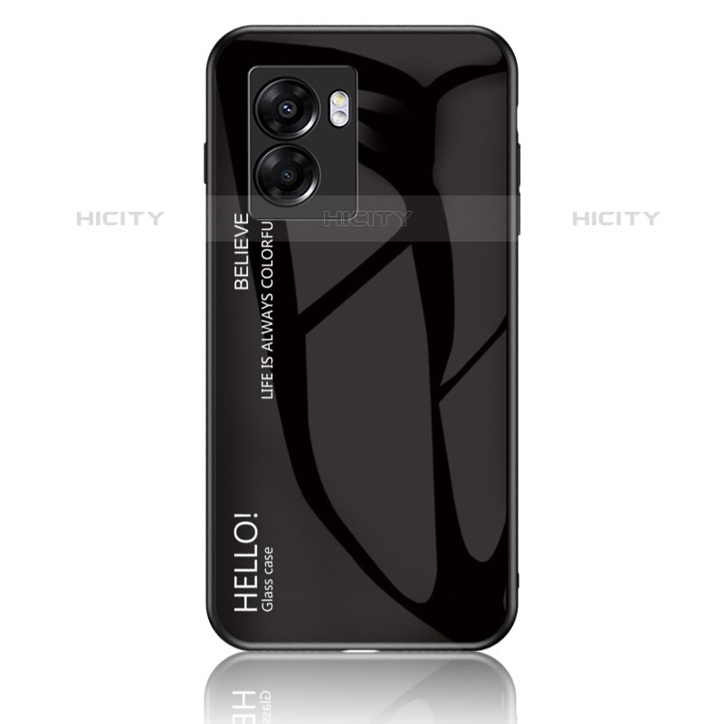 Coque Rebord Contour Silicone et Vitre Miroir Housse Etui Degrade Arc en Ciel LS1 pour OnePlus Nord N300 5G Noir Plus