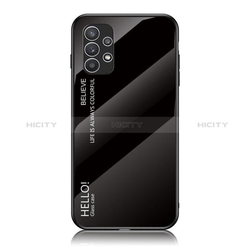 Coque Rebord Contour Silicone et Vitre Miroir Housse Etui Degrade Arc en Ciel LS1 pour Samsung Galaxy A23 5G Noir Plus