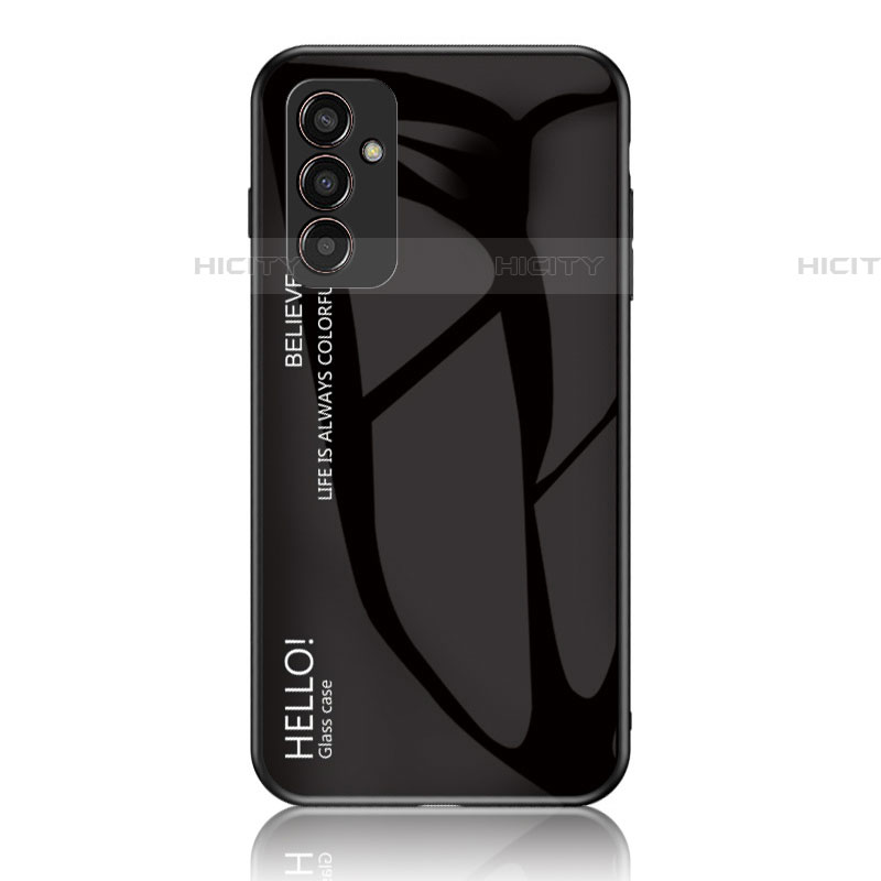 Coque Rebord Contour Silicone et Vitre Miroir Housse Etui Degrade Arc en Ciel LS1 pour Samsung Galaxy F13 4G Noir Plus