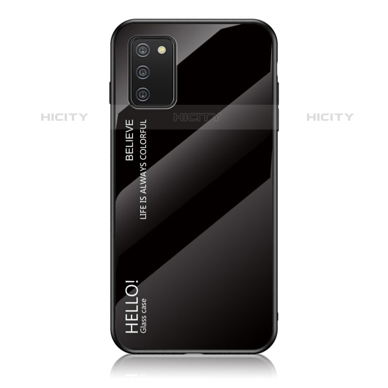 Coque Rebord Contour Silicone et Vitre Miroir Housse Etui Degrade Arc en Ciel LS1 pour Samsung Galaxy M02s Noir Plus
