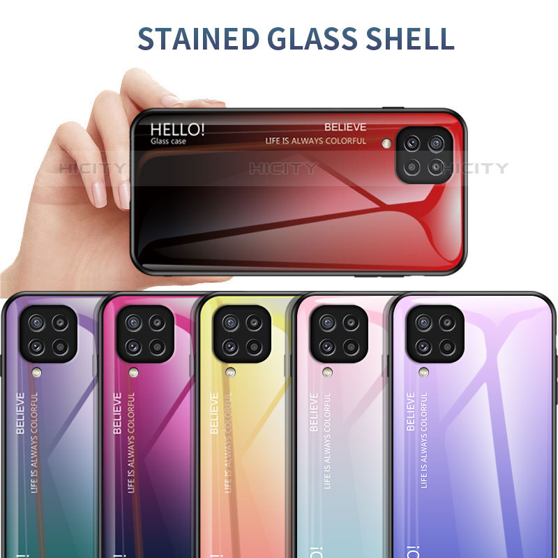 Coque Rebord Contour Silicone et Vitre Miroir Housse Etui Degrade Arc en Ciel LS1 pour Samsung Galaxy M32 4G Plus