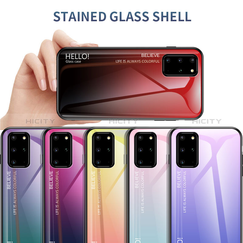 Coque Rebord Contour Silicone et Vitre Miroir Housse Etui Degrade Arc en Ciel LS1 pour Samsung Galaxy S20 Plus Plus