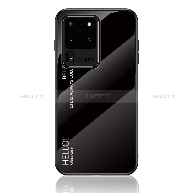Coque Rebord Contour Silicone et Vitre Miroir Housse Etui Degrade Arc en Ciel LS1 pour Samsung Galaxy S20 Ultra 5G Plus