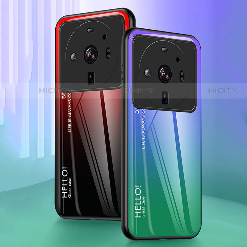 Coque Rebord Contour Silicone et Vitre Miroir Housse Etui Degrade Arc en Ciel M01 pour Xiaomi Mi 12 Ultra 5G Plus