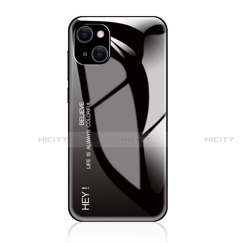 Coque Rebord Contour Silicone et Vitre Miroir Housse Etui Degrade Arc en Ciel pour Apple iPhone 13 Mini Plus
