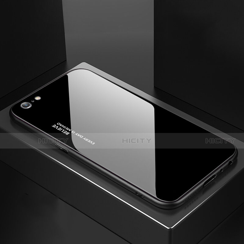 Coque Rebord Contour Silicone et Vitre Miroir Housse Etui Degrade Arc en Ciel pour Apple iPhone 6 Plus