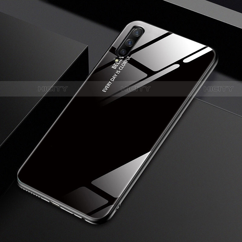 Coque Rebord Contour Silicone et Vitre Miroir Housse Etui Degrade Arc en Ciel pour Huawei Y9s Noir Plus