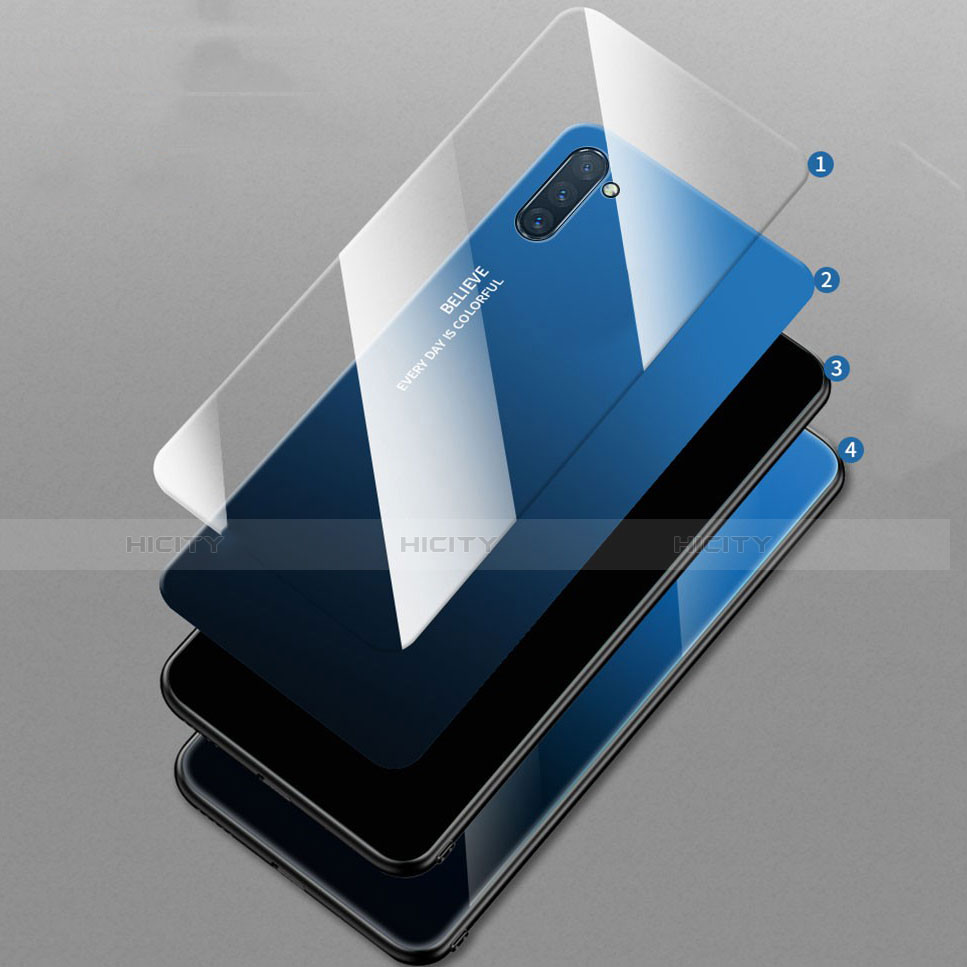 Coque Rebord Contour Silicone et Vitre Miroir Housse Etui Degrade Arc en Ciel pour Samsung Galaxy Note 10 Plus