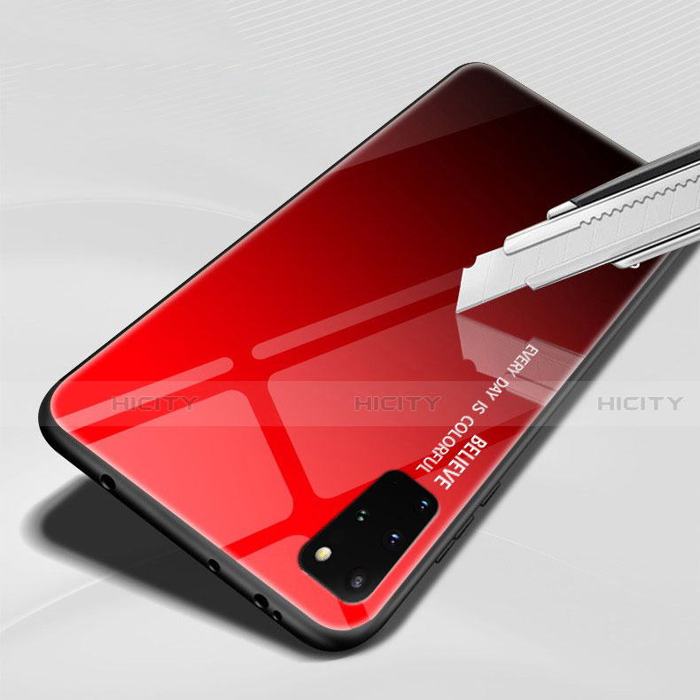 Coque Rebord Contour Silicone et Vitre Miroir Housse Etui Degrade Arc en Ciel pour Samsung Galaxy S20 Plus 5G Plus