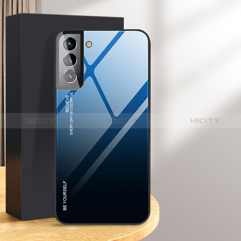 Coque Rebord Contour Silicone et Vitre Miroir Housse Etui Degrade Arc en Ciel pour Samsung Galaxy S24 Plus 5G Plus