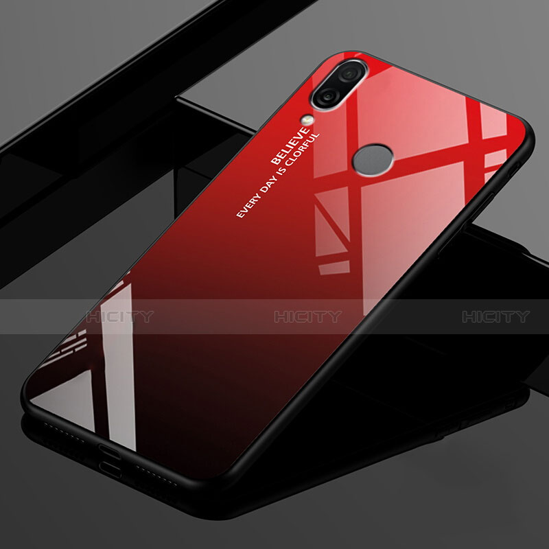 Coque Rebord Contour Silicone et Vitre Miroir Housse Etui Degrade Arc en Ciel pour Xiaomi Redmi 7 Plus
