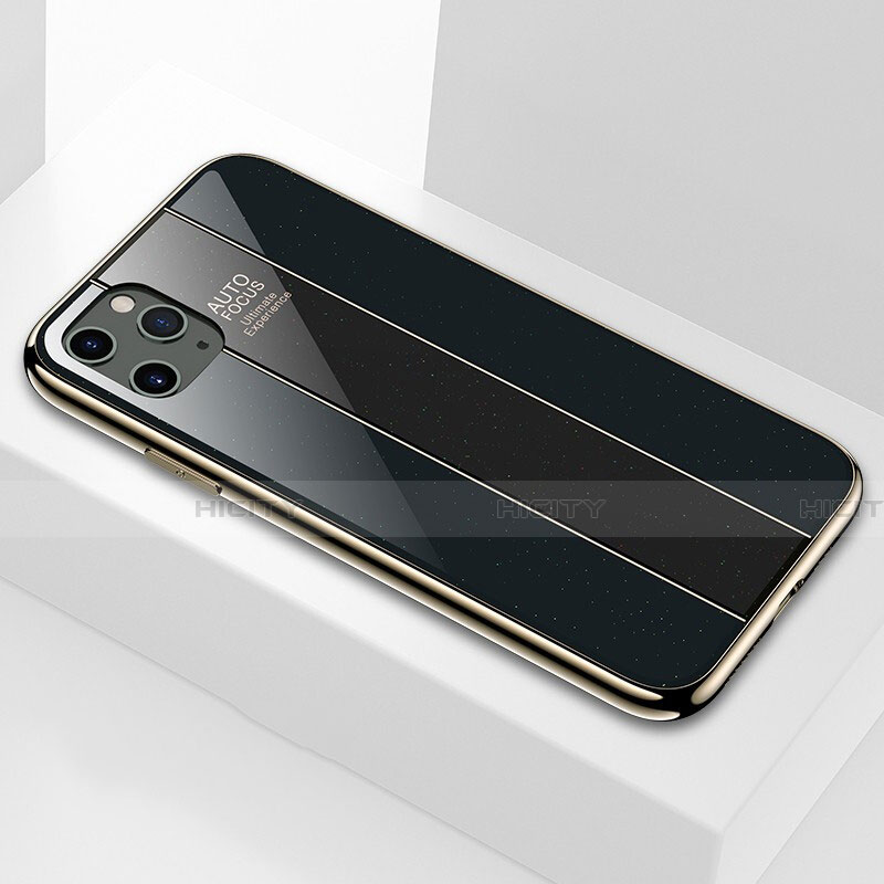 Coque Rebord Contour Silicone et Vitre Miroir Housse Etui F01 pour Apple iPhone 11 Pro Noir Plus