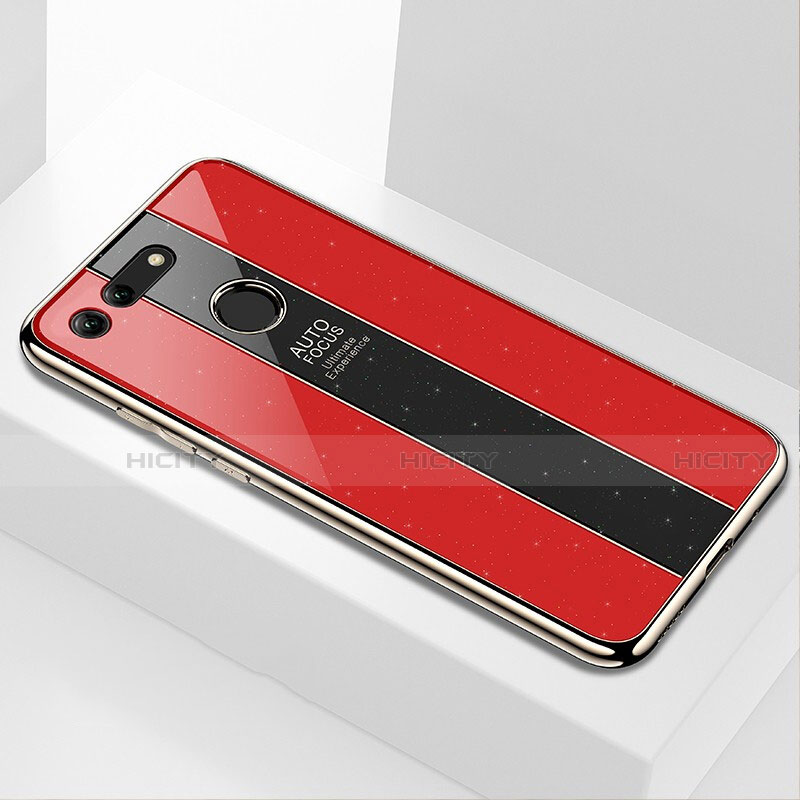 Coque Rebord Contour Silicone et Vitre Miroir Housse Etui K01 pour Huawei Honor View 20 Rouge Plus