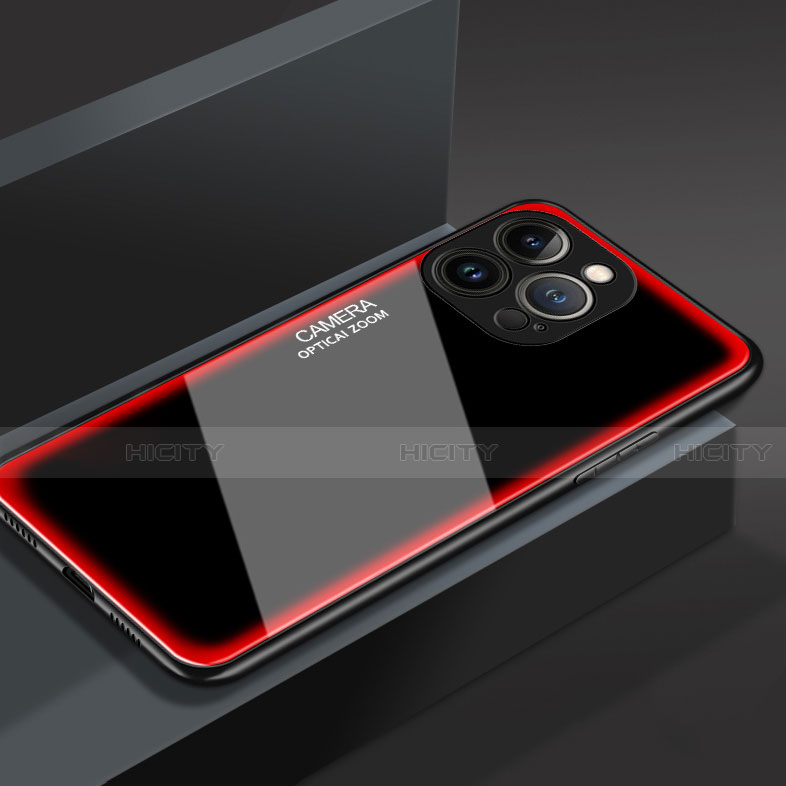 Coque Rebord Contour Silicone et Vitre Miroir Housse Etui M01 pour Apple iPhone 13 Pro Max Plus