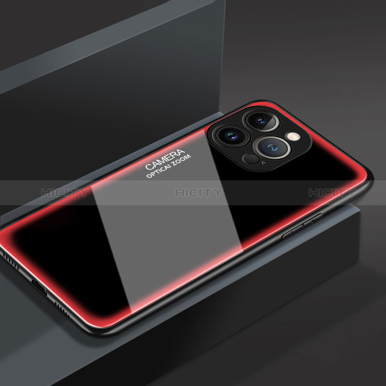 Coque Rebord Contour Silicone et Vitre Miroir Housse Etui M01 pour Apple iPhone 14 Pro Max Plus
