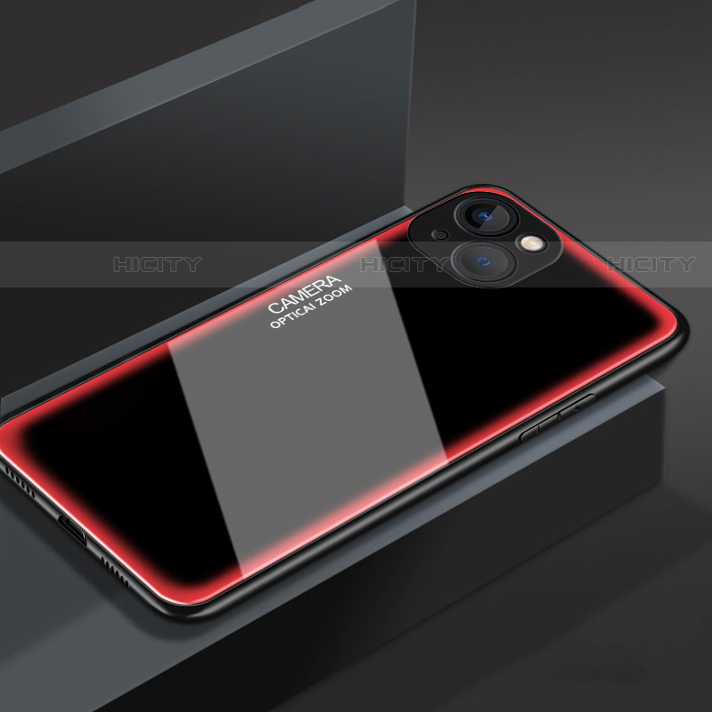 Coque Rebord Contour Silicone et Vitre Miroir Housse Etui M01 pour Apple iPhone 15 Rose Plus
