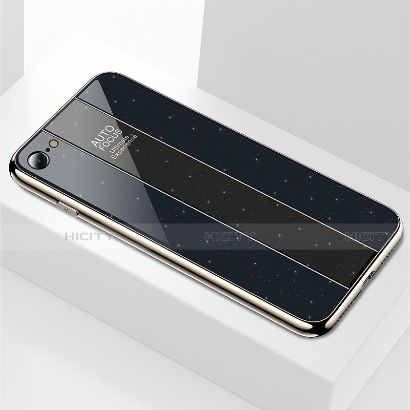 Coque Rebord Contour Silicone et Vitre Miroir Housse Etui M01 pour Apple iPhone 6 Noir Plus