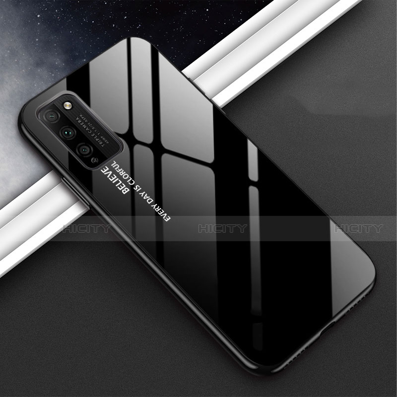 Coque Rebord Contour Silicone et Vitre Miroir Housse Etui M01 pour Huawei Honor 30 Lite 5G Noir Plus