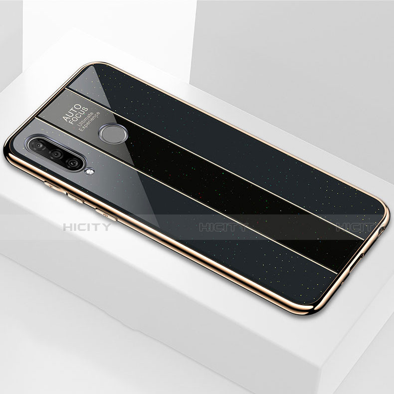 Coque Rebord Contour Silicone et Vitre Miroir Housse Etui M01 pour Huawei P30 Lite New Edition Noir Plus