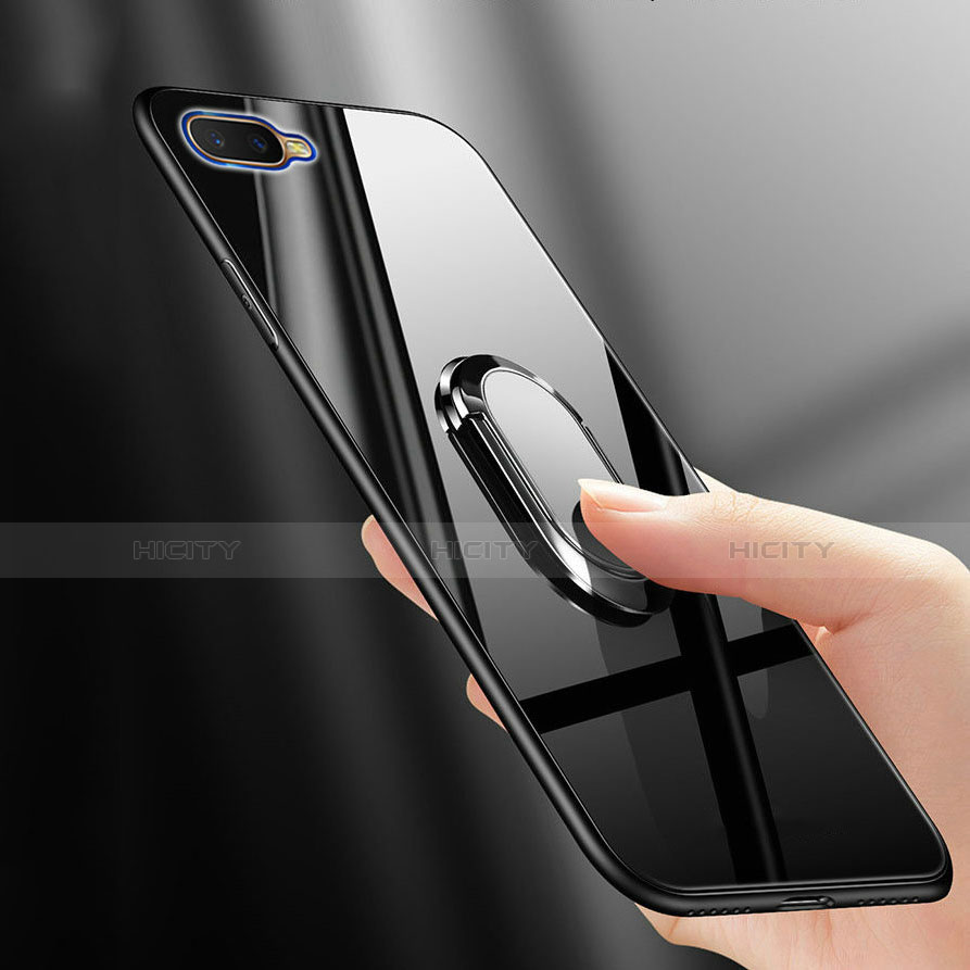 Coque Rebord Contour Silicone et Vitre Miroir Housse Etui M01 pour Oppo K1 Plus