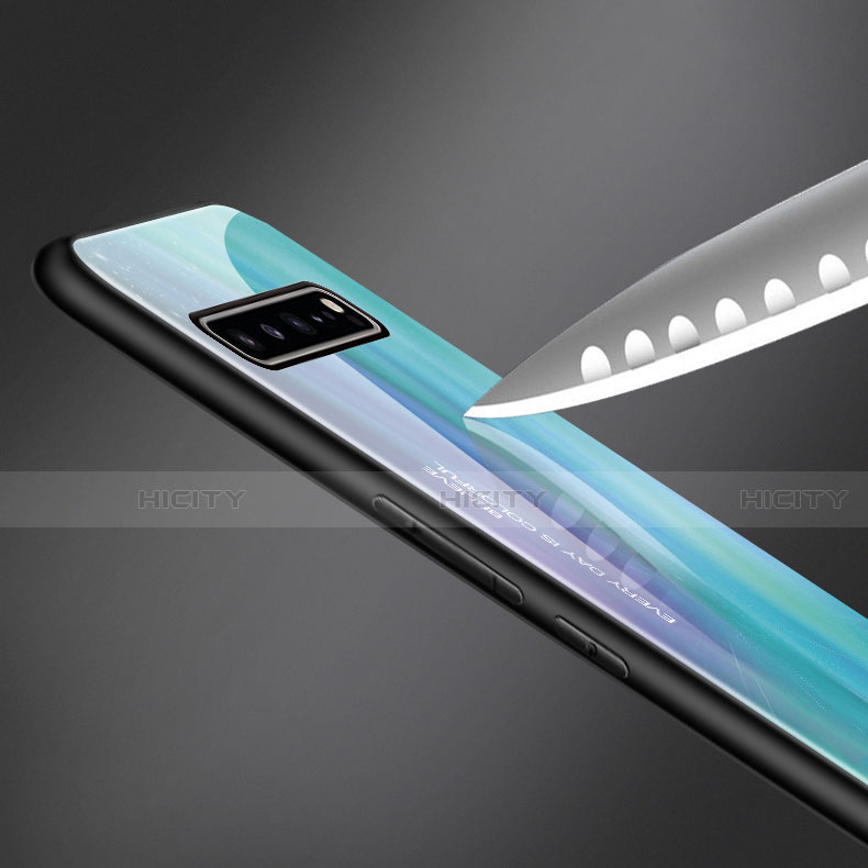 Coque Rebord Contour Silicone et Vitre Miroir Housse Etui M01 pour Samsung Galaxy S10 5G SM-G977B Plus