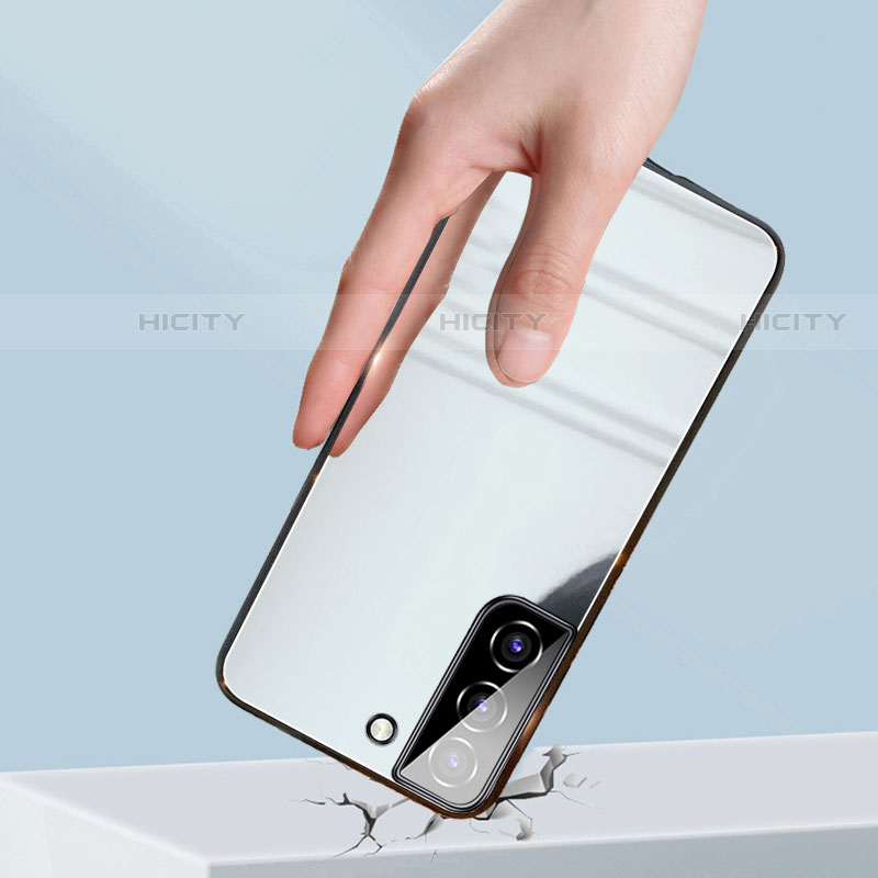 Coque Rebord Contour Silicone et Vitre Miroir Housse Etui M01 pour Samsung Galaxy S21 5G Plus