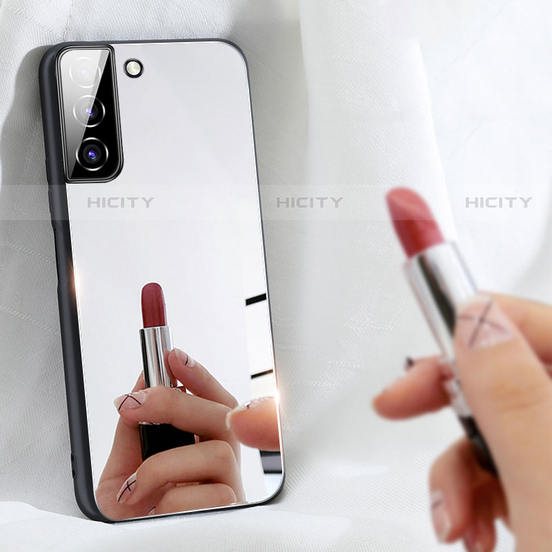 Coque Rebord Contour Silicone et Vitre Miroir Housse Etui M01 pour Samsung Galaxy S21 5G Plus