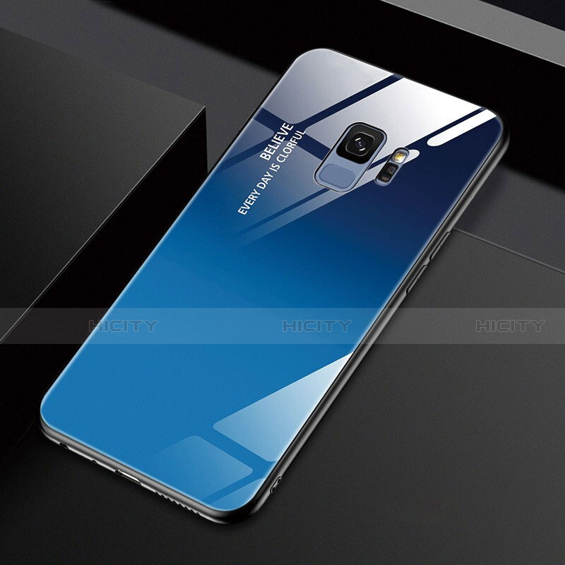 Coque Rebord Contour Silicone et Vitre Miroir Housse Etui M01 pour Samsung Galaxy S9 Plus