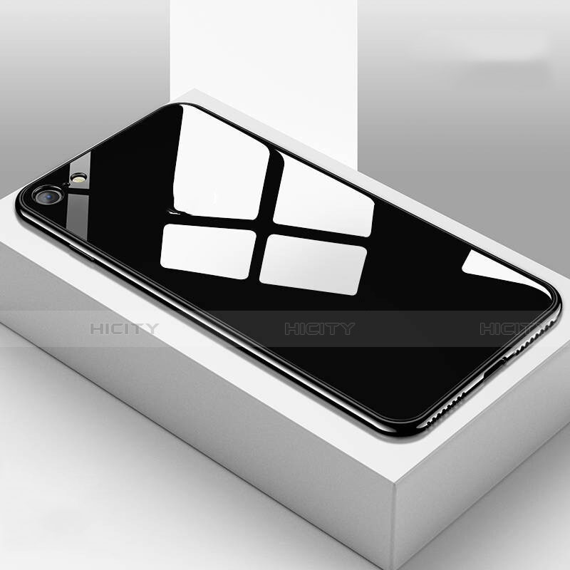 Coque Rebord Contour Silicone et Vitre Miroir Housse Etui M02 pour Apple iPhone 6S Plus Noir Plus