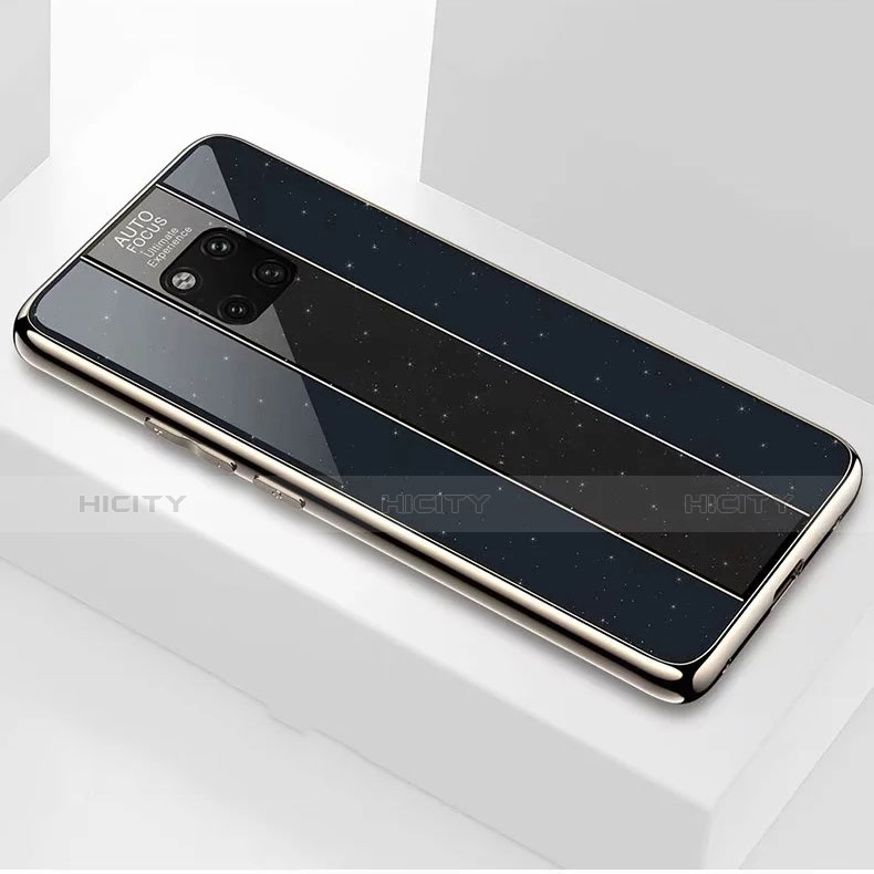 Coque Rebord Contour Silicone et Vitre Miroir Housse Etui M02 pour Huawei Mate 20 Pro Noir Plus