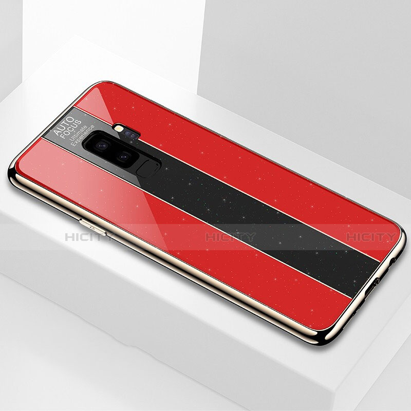Coque Rebord Contour Silicone et Vitre Miroir Housse Etui M02 pour Samsung Galaxy S9 Plus Plus