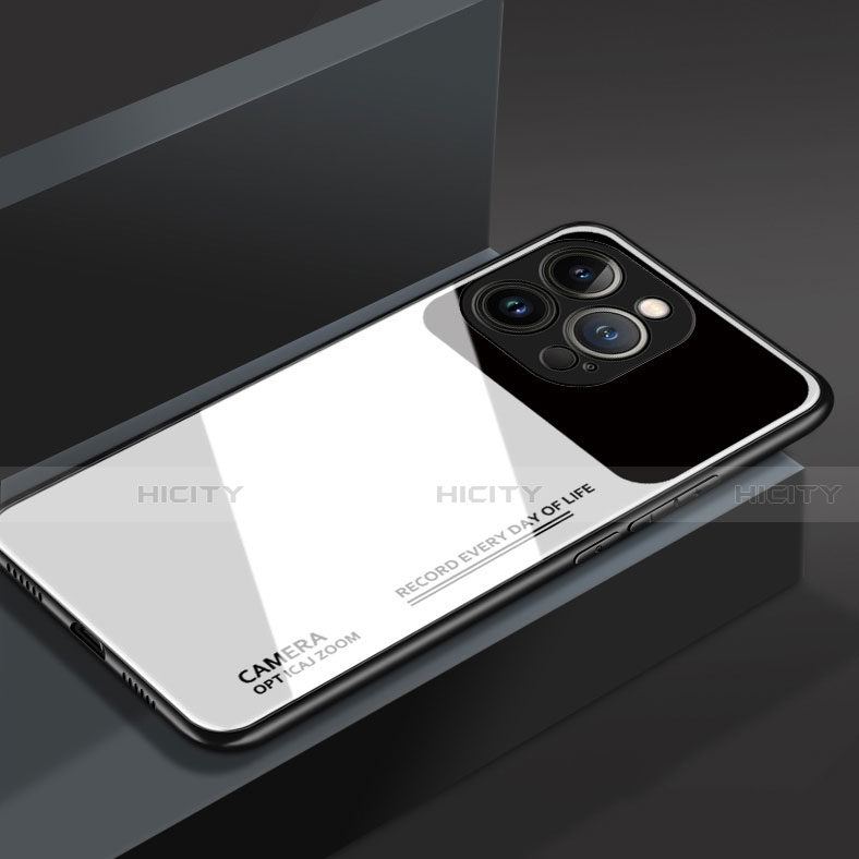 Coque Rebord Contour Silicone et Vitre Miroir Housse Etui M03 pour Apple iPhone 13 Pro Max Plus