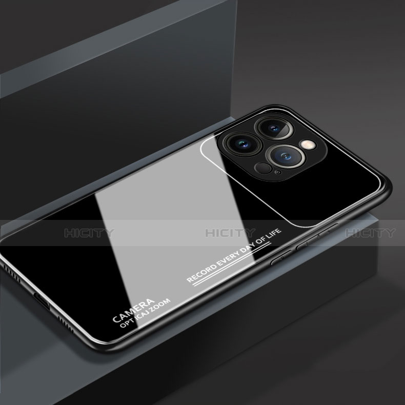 Coque Rebord Contour Silicone et Vitre Miroir Housse Etui M03 pour Apple iPhone 13 Pro Plus
