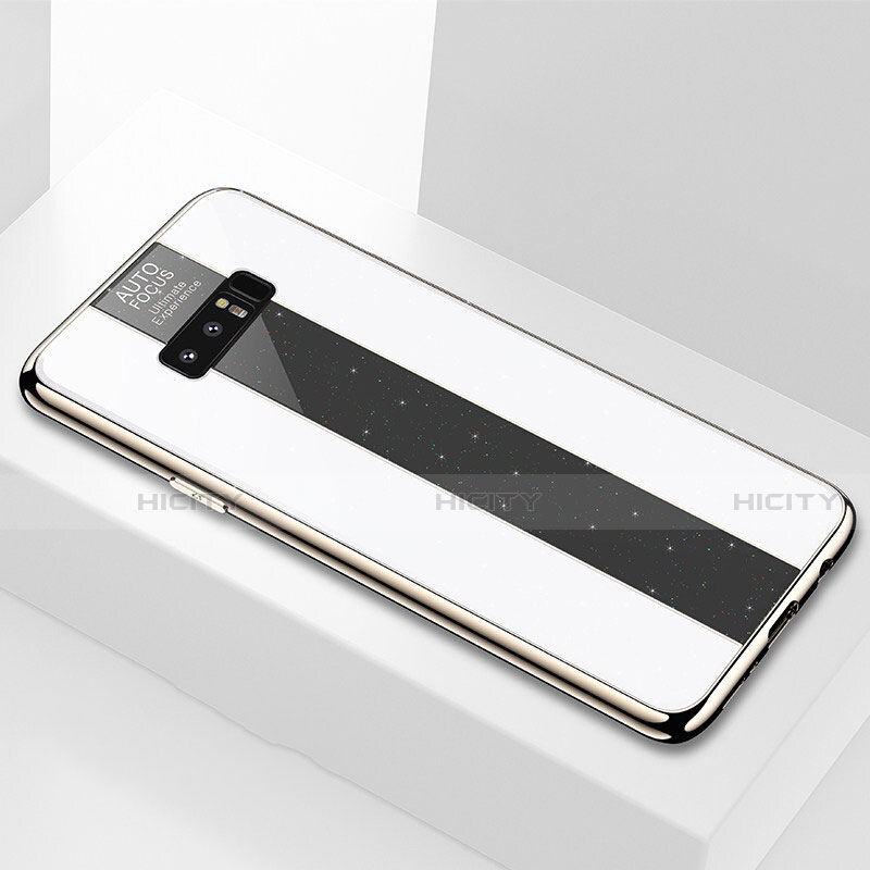 Coque Rebord Contour Silicone et Vitre Miroir Housse Etui M03 pour Samsung Galaxy Note 8 Plus