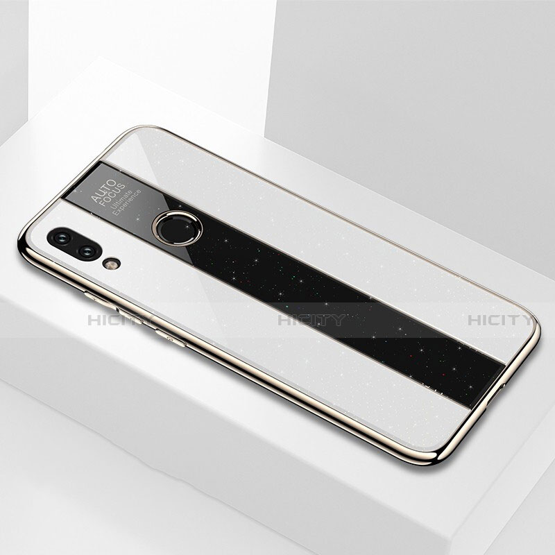 Coque Rebord Contour Silicone et Vitre Miroir Housse Etui M03 pour Xiaomi Redmi Note 7 Blanc Plus