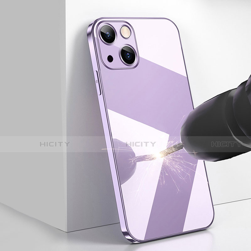 Coque Rebord Contour Silicone et Vitre Miroir Housse Etui M09 pour Apple iPhone 14 Plus