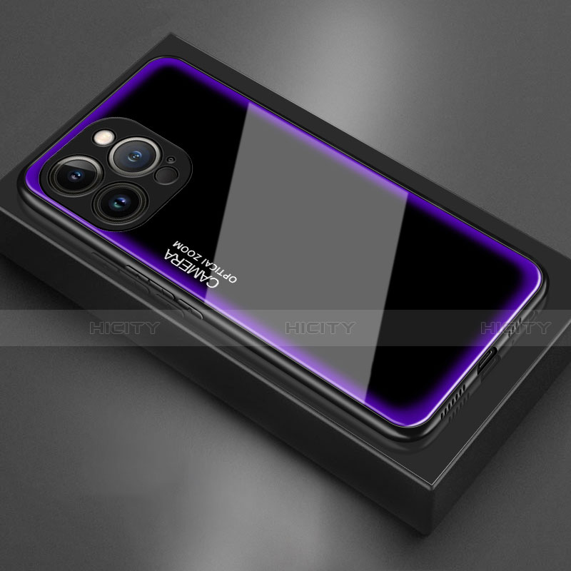Coque Rebord Contour Silicone et Vitre Miroir Housse Etui pour Apple iPhone 13 Pro Max Violet Plus