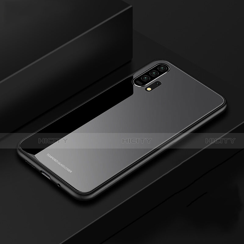 Coque Rebord Contour Silicone et Vitre Miroir Housse Etui pour Huawei Honor 20 Pro Noir Plus