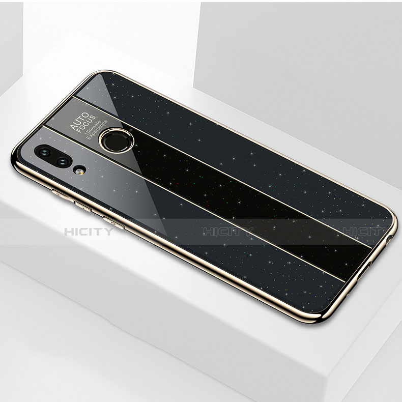 Coque Rebord Contour Silicone et Vitre Miroir Housse Etui pour Huawei Honor 8X Noir Plus
