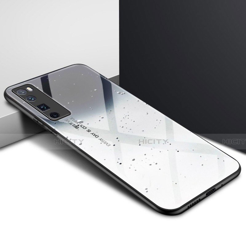 Coque Rebord Contour Silicone et Vitre Miroir Housse Etui pour Huawei Nova 7 Pro 5G Plus