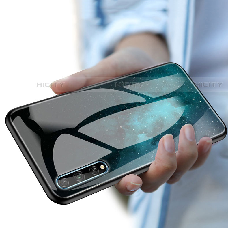 Coque Rebord Contour Silicone et Vitre Miroir Housse Etui pour Huawei P smart S Plus