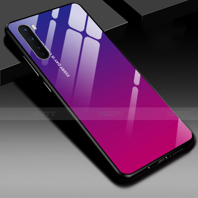 Coque Rebord Contour Silicone et Vitre Miroir Housse Etui pour OnePlus Nord Violet Plus