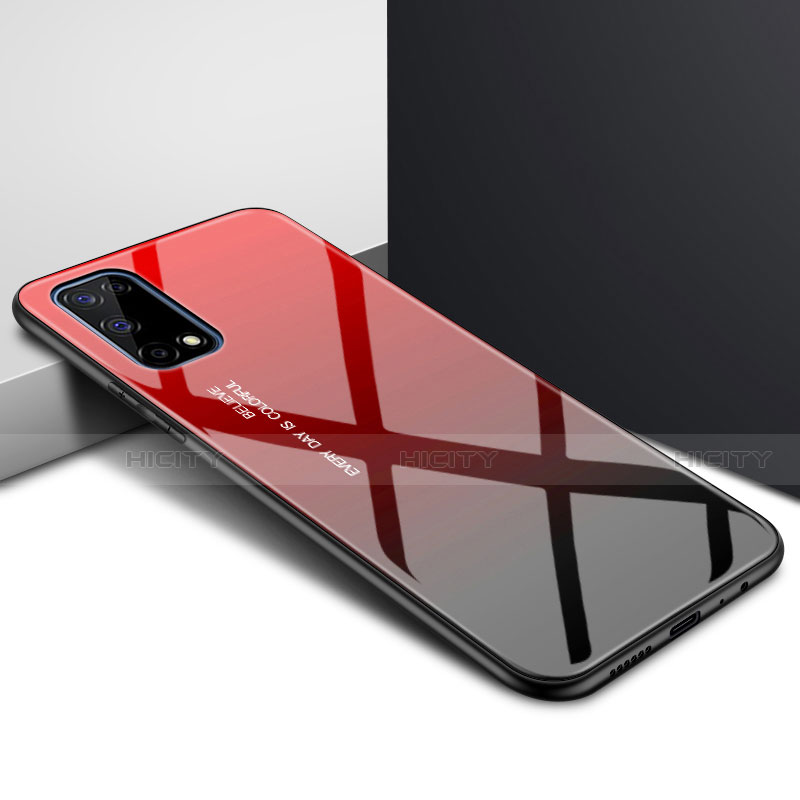 Coque Rebord Contour Silicone et Vitre Miroir Housse Etui pour Oppo K7x 5G Rouge Plus