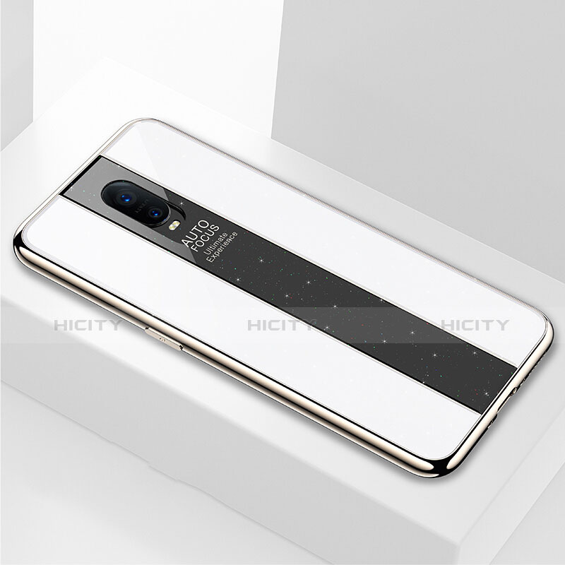 Coque Rebord Contour Silicone et Vitre Miroir Housse Etui pour Oppo RX17 Pro Blanc Plus
